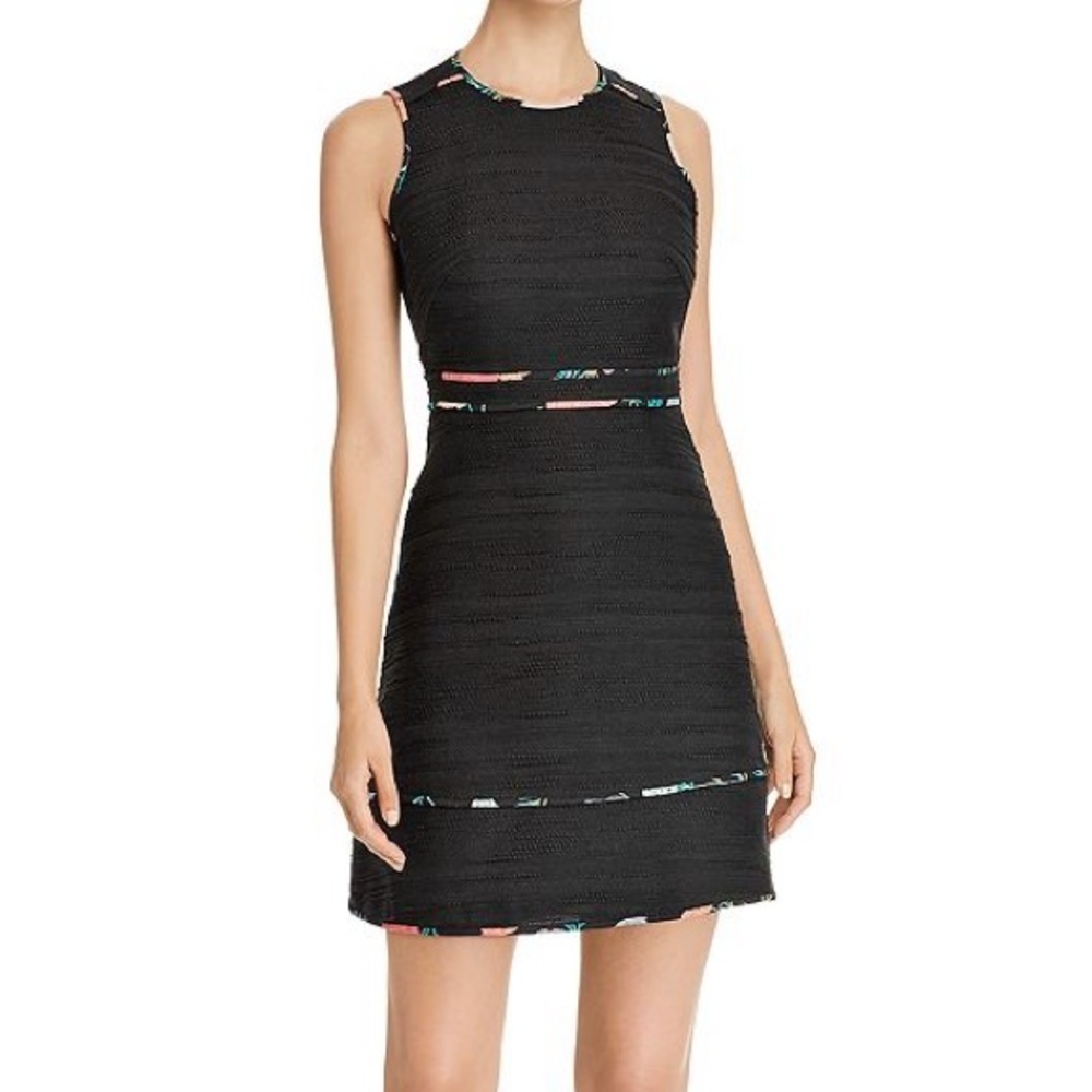 Kate Spade Tweed black floral accent office chic dress size 4